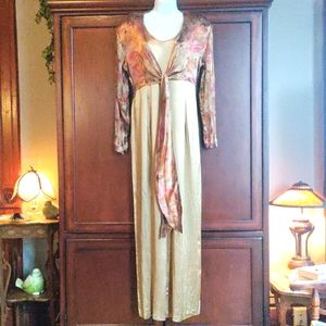 Vintage Elegant gold copper bronze formal jumpsuit